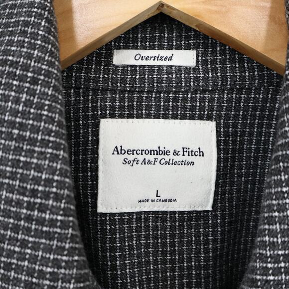 Abercrombie & Fitch Soft A&F Collection Oversized Brushed Plaid Flannel Size L - Picture 3 of 8